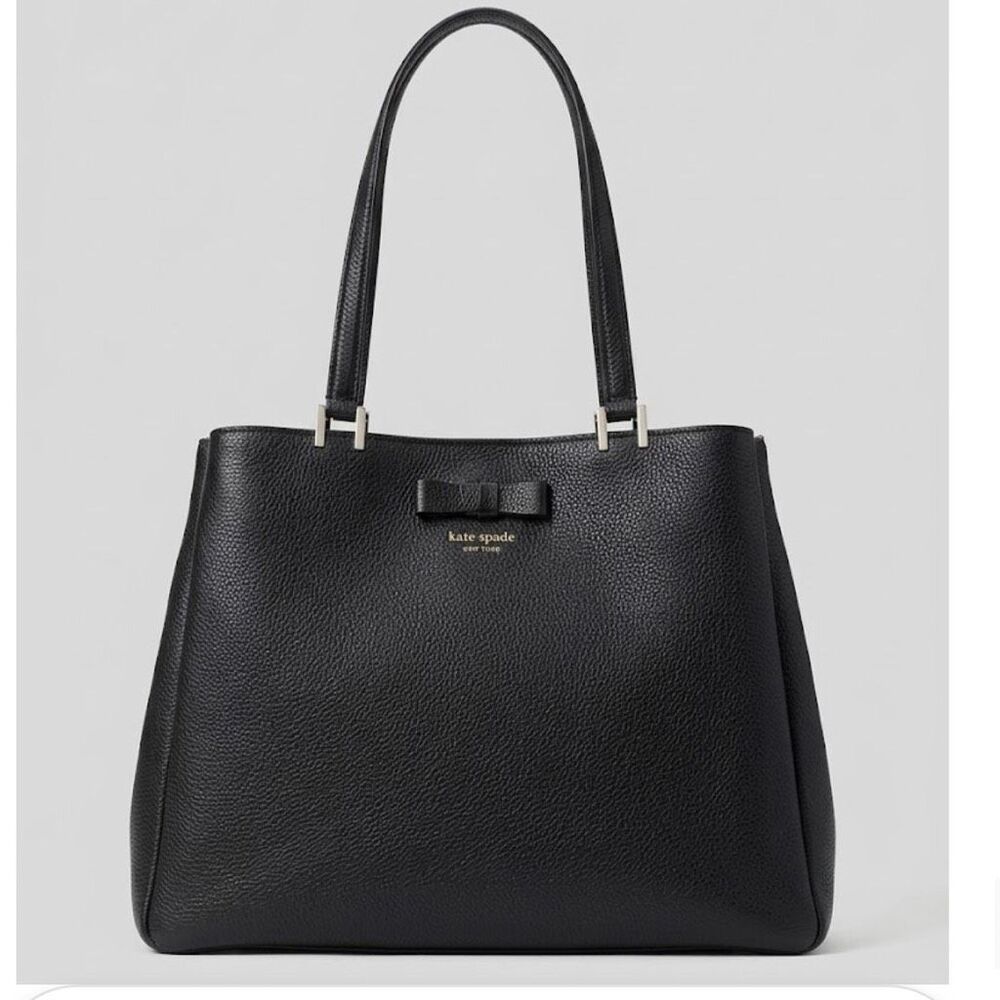 Kate spade hayes street Mandy Maryanne black cow leather bow  shoulder bag leath - Picture 1 of 10